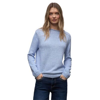 Street One Two-Tone Pullover Bonnet Blue 40 Street One Two-Tone Pullover Bonnet Blue 40