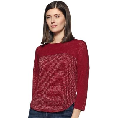 ONLY Damen Onldebra 3/4 Glitter TOP JRS Sweatshirt, per Pack Rot (Merlot Merlot), 36 (Herstellergröße: S) ONLY Damen Onldebra 3/4 Glitter TOP JRS Sweatshirt, per Pack Rot (Merlot Merlot), 36 (Herstellergröße: S)