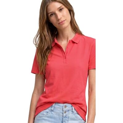 Street One Kurzarm Poloshirt in Rippstruktur Sunset red 44 Street One Kurzarm Poloshirt in Rippstruktur Sunset red 44