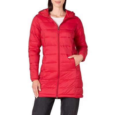 Amazon Damen Leichte, Wasserabweisende und Verstaubare Steppjacke mit Kapuze (Auch in Großen Größen Erhältlich), Kräftiges Mohnrot, XS Amazon Damen Leichte, Wasserabweisende und Verstaubare Steppjacke mit Kapuze (Auch in Großen Größen Erhältlich), Kräftiges Mohnrot, XS