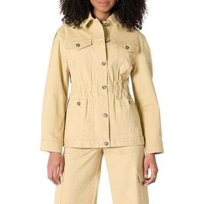 Amazon Damenjacke, lockere Passform, überschnittene Schultern, mittelschwer, Baumwoll-Twill, Hellbraun, Größe S Amazon Damenjacke, lockere Passform, überschnittene Schultern, mittelschwer, Baumwoll-Twill, Hellbraun, Größe S