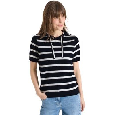 Cecil Kurzarm Pullover mit Kapuze universal Blue M Cecil Kurzarm Pullover mit Kapuze universal Blue M