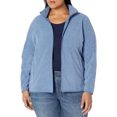 Amazon Damen Klassische Passform mit durchgehendem Reißverschluss Polar-Soft-Fleecejacke (Erhältlich in Übergröße), Blau Heide, XS Amazon Damen Klassische Passform mit durchgehendem Reißverschluss Polar-Soft-Fleecejacke (Erhältlich in Übergröße), Blau Heide, XS