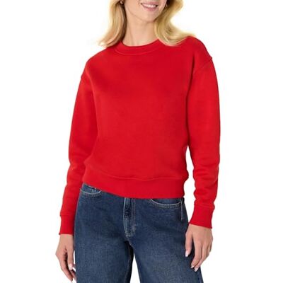 Amazon x Sofia Grainge Damen Boxy Sweatshirt mit überschnittenen Schultern und Rundhalsausschnitt, Rot, XXL Amazon x Sofia Grainge Damen Boxy Sweatshirt mit überschnittenen Schultern und Rundhalsausschnitt, Rot, XXL