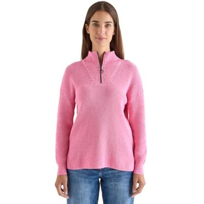 Cecil Mouliné Pullover mit Troyer Dark Blossom Melange XXL Cecil Mouliné Pullover mit Troyer Dark Blossom Melange XXL