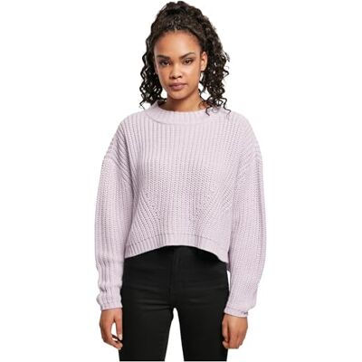 Urban Classics Damen Sweatshirt Ladies Wide Oversize Sweater softlilac L Urban Classics Damen Sweatshirt Ladies Wide Oversize Sweater softlilac L