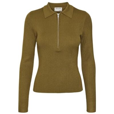 VERO MODA Damen Vmmaite Ls Polo Top VMA Noos Poloshirt, Fir Green, Large VERO MODA Damen Vmmaite Ls Polo Top VMA Noos Poloshirt, Fir Green, Large
