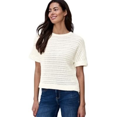 Street One T-Shirt mit Rundhals und Struktur Off White 38 Street One T-Shirt mit Rundhals und Struktur Off White 38