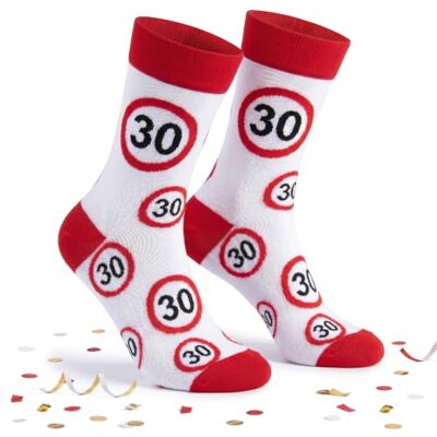 Tiwoca Geburtstaggeschenk rot-weiße Socken mit Verkehrszeichen 2 Größen 38-42 / 42-46, 18/30/40/50/60 Geburtstag, Unisex, Stretchbund, 70% Baumwolle, 25% Polyester, 5% Elasthan Tiwoca Geburtstaggeschenk rot-weiße Socken mit Verkehrszeichen 2 Größen 38-42 / 42-46, 18/30/40/50/60 Geburtstag, Unisex, Stretchbund, 70% Baumwolle, 25% Polyester, 5% Elasthan