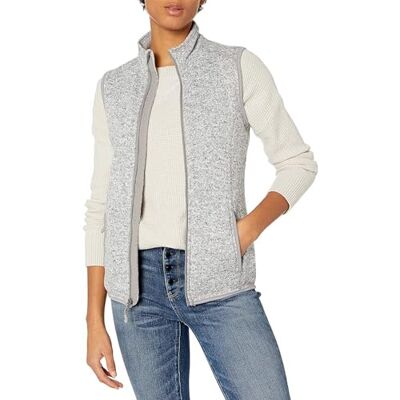 Charles River Apparel Damen Pacific Heathered Sweater-Fleeceweste Fleecejacke, Hellgrau (Light Grey Heather), Mittel Charles River Apparel Damen Pacific Heathered Sweater-Fleeceweste Fleecejacke, Hellgrau (Light Grey Heather), Mittel
