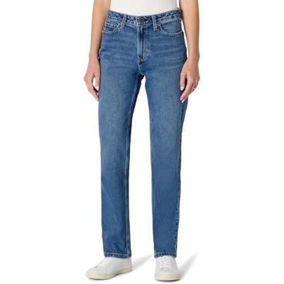 Amazon Damen Hoch Geschnittene Jeans mit Geradem Bein, 76,2cm Beininnenlänge, Mittelblau Vintage, 40-42 Lang Amazon Damen Hoch Geschnittene Jeans mit Geradem Bein, 76,2cm Beininnenlänge, Mittelblau Vintage, 40-42 Lang