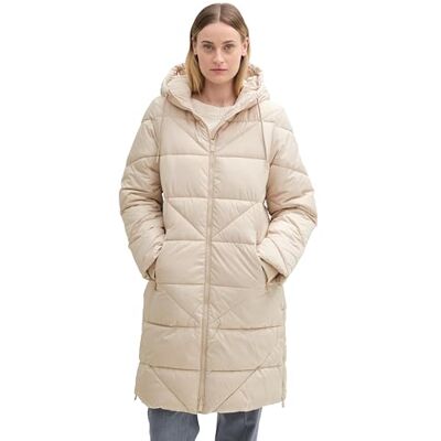 TOM TAILOR Damen Puffer Parka mit Kapuze, 12365 Dusty Beige, M TOM TAILOR Damen Puffer Parka mit Kapuze, 12365 Dusty Beige, M