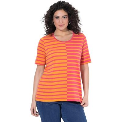 Ulla Popken Damen Shirt Hellorange 50+ Ulla Popken Damen Shirt Hellorange 50+