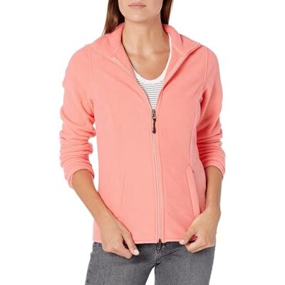 Amazon Damen-Fleecejacke, Klassische Passform, Durchgehender Reißverschluss, weiche Fleecejacke (erhältlich in Übergröße), Korallenrosa, Größe L Amazon Damen-Fleecejacke, Klassische Passform, Durchgehender Reißverschluss, weiche Fleecejacke (erhältlich in Übergröße), Korallenrosa, Größe L