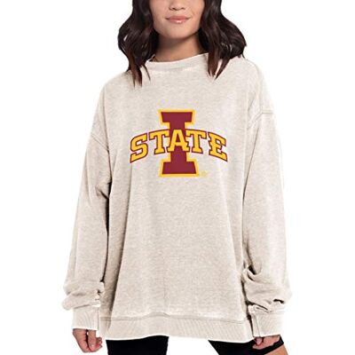 chicka-d NCAA Damen Campus Crew Pullover, Damen, Hellbeige, Large chicka-d NCAA Damen Campus Crew Pullover, Damen, Hellbeige, Large
