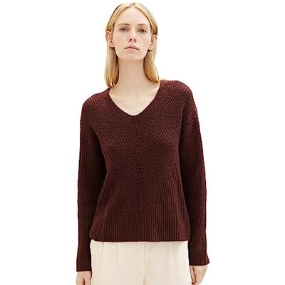 TOM TAILOR Damen Basic Pullover mit V-Ausschnitt TOM TAILOR Damen Basic Pullover mit V-Ausschnitt