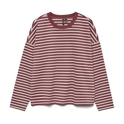 VERO MODA Damen Vmabby Ls O-Neck Top JRS Noos, Rose Brown, S VERO MODA Damen Vmabby Ls O-Neck Top JRS Noos, Rose Brown, S