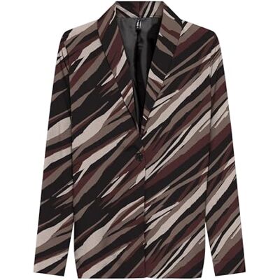 ONLY Damen Onlnova Life Elite L/S Pimo Blazer, Brown Stone/AOP:589 Russet Graphic, L ONLY Damen Onlnova Life Elite L/S Pimo Blazer, Brown Stone/AOP:589 Russet Graphic, L