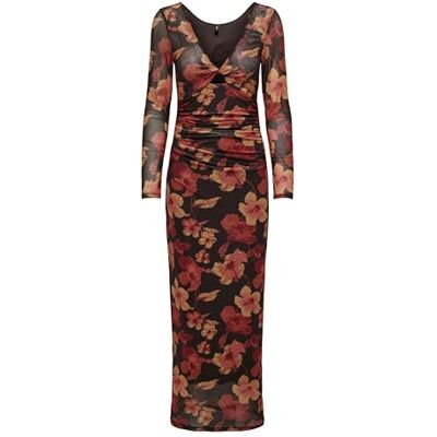 ONLY Damen ONLPARIS L/S Reversible Dress Box JRS Kleid, Black Coffee/AOP:Big Flower, Medium ONLY Damen ONLPARIS L/S Reversible Dress Box JRS Kleid, Black Coffee/AOP:Big Flower, Medium