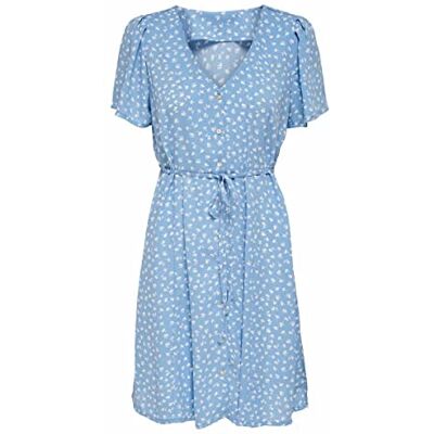 ONLY Damen Onlsonja S/S Dress Noos Ptm Kleid, Blau, 46 EU ONLY Damen Onlsonja S/S Dress Noos Ptm Kleid, Blau, 46 EU