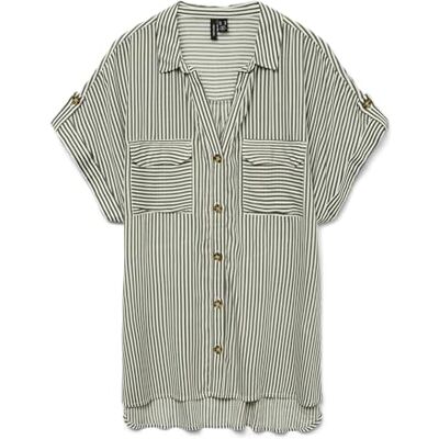 VERO MODA Damen Vmbumpy S/S Shirt WVN Ga Noos, Grün, S VERO MODA Damen Vmbumpy S/S Shirt WVN Ga Noos, Grün, S