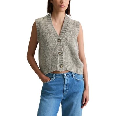Marc O' Polo Marc OߴPolo Denim Damen Cardigan weich ärmellos, Grau (Stone Melange), XS Marc O' Polo Marc OߴPolo Denim Damen Cardigan weich ärmellos, Grau (Stone Melange), XS