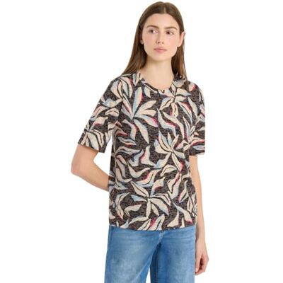 Cecil Kurzarm T-Shirt im Ausbrenner-Look Macchiato Brown XL Cecil Kurzarm T-Shirt im Ausbrenner-Look Macchiato Brown XL