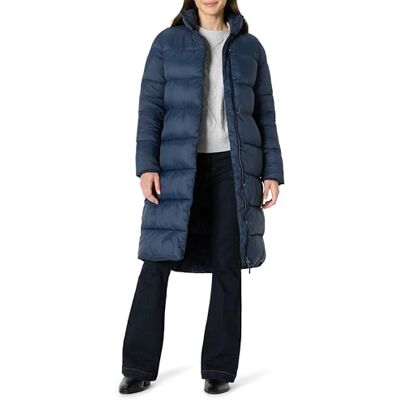 Amazon Damen Leichter, Wasserabweisender Langer Steppmantel in Cocoon-Form mit Durchgehendem Reißverschluss, Marineblau, M Amazon Damen Leichter, Wasserabweisender Langer Steppmantel in Cocoon-Form mit Durchgehendem Reißverschluss, Marineblau, M