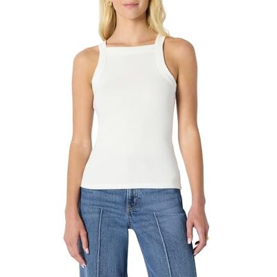 Amazon Damen Slim-Fit-Kurzarm-Rippshirt, Tanktop mit Stretchanteil und Hohem Ausschnitt, Formstabil, Weiß, S Amazon Damen Slim-Fit-Kurzarm-Rippshirt, Tanktop mit Stretchanteil und Hohem Ausschnitt, Formstabil, Weiß, S