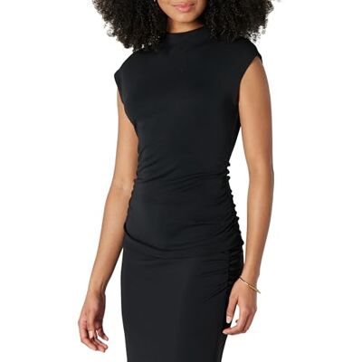 Amazon Damen Figurbetontes Top aus mattem Jersey mit verlängerten Ärmeln und Raffung (Rock separat erhältlich), Schwarz, L Amazon Damen Figurbetontes Top aus mattem Jersey mit verlängerten Ärmeln und Raffung (Rock separat erhältlich), Schwarz, L