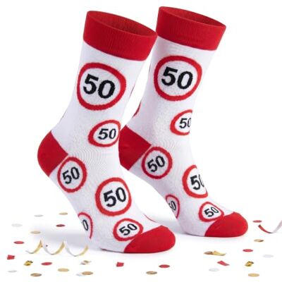 Tiwoca Geburtstaggeschenk rot-weiße Socken mit Verkehrszeichen 2 Größen 38-42 / 42-46, 18/30/40/50/60 Geburtstag, Unisex, Stretchbund, 70% Baumwolle, 25% Polyester, 5% Elasthan Tiwoca Geburtstaggeschenk rot-weiße Socken mit Verkehrszeichen 2 Größen 38-42 / 42-46, 18/30/40/50/60 Geburtstag, Unisex, Stretchbund, 70% Baumwolle, 25% Polyester, 5% Elasthan