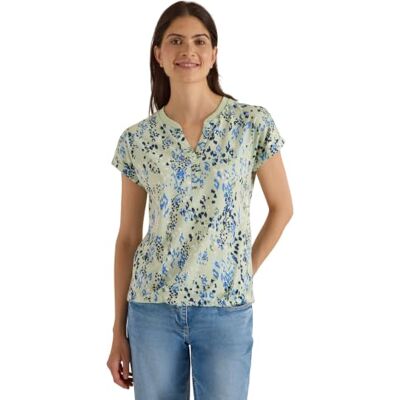 Cecil T-Shirt mit Split Neck und Print raw Matcha Lime XXL Cecil T-Shirt mit Split Neck und Print raw Matcha Lime XXL