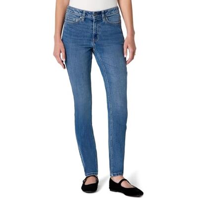 Amazon Damen Hochelastische Skinny-Jeans Mittelhoher Bund, Mittelblau, 44 Lang Amazon Damen Hochelastische Skinny-Jeans Mittelhoher Bund, Mittelblau, 44 Lang