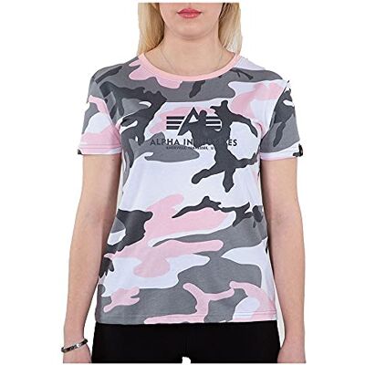 Alpha Damen New Camo Basic T, Grey Pink Camo, S Alpha Damen New Camo Basic T, Grey Pink Camo, S