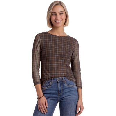 Street One 3/4-Arm Shirt aus Mesh mit Print Silk Brown 34 Street One 3/4-Arm Shirt aus Mesh mit Print Silk Brown 34