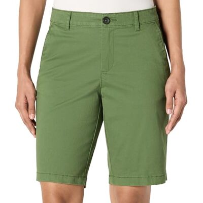 Amazon Damen Chino-Bermudashorts Slim Fit mit mittlerer Leibhöhe, 25cm Innenbeinlänge, Dunkles Olivgrün, 40 Amazon Damen Chino-Bermudashorts Slim Fit mit mittlerer Leibhöhe, 25cm Innenbeinlänge, Dunkles Olivgrün, 40