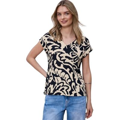 Street One T-Shirt mit Split Neck und Frontprint Shadowed Navy 40 Street One T-Shirt mit Split Neck und Frontprint Shadowed Navy 40