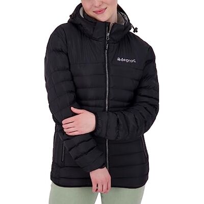 DEPROC-Active Damen Leichte In Daunenoptik Mit Abnehmbarer Kapuze Winterjacke Übergangsjacke Gilmour Auch Großen Größen Steppjacke, Schwarz, 36 EU DEPROC-Active Damen Leichte In Daunenoptik Mit Abnehmbarer Kapuze Winterjacke Übergangsjacke Gilmour Auch Großen Größen Steppjacke, Schwarz, 36 EU