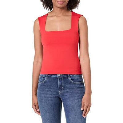 VERO MODA Damen Vmmillion Sl Square Neck Top JRS Noos, Ribbon Red, Large VERO MODA Damen Vmmillion Sl Square Neck Top JRS Noos, Ribbon Red, Large
