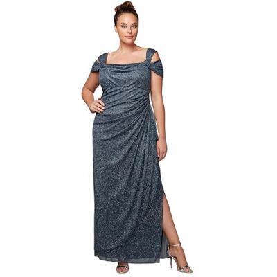 Alex Evenings Damen Schulterfreies Brautmutter mit Gerüschtem Rock, Formelle Veranstaltung, Hochzeitsgästekleid (Übergröße) Kleid fr besondere Anlsse, Smoke Glitter, 44 Mehr Alex Evenings Damen Schulterfreies Brautmutter mit Gerüschtem Rock, Formelle Veranstaltung, Hochzeitsgästekleid (Übergröße) Kleid fr besondere Anlsse, Smoke Glitter, 44 Mehr