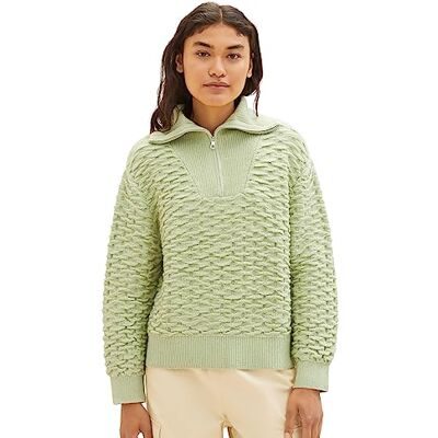 TOM TAILOR Denim Damen Basic Troyer Pullover TOM TAILOR Denim Damen Basic Troyer Pullover
