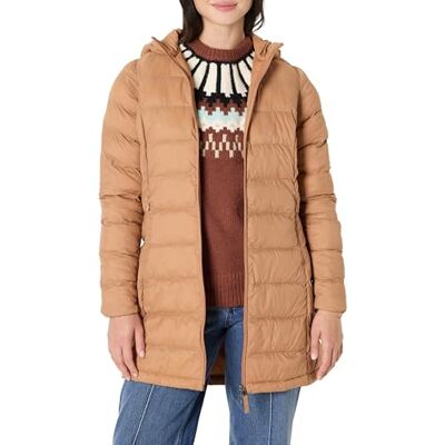 Amazon Damen Leichte, Wasserabweisende und Verstaubare Steppjacke mit Kapuze (Auch in Großen Größen Erhältlich), Hellbraun, XS Amazon Damen Leichte, Wasserabweisende und Verstaubare Steppjacke mit Kapuze (Auch in Großen Größen Erhältlich), Hellbraun, XS