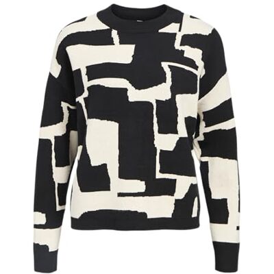 Object Objray Lo L/S Knit Pullover AOP Noos Object Objray Lo L/S Knit Pullover AOP Noos