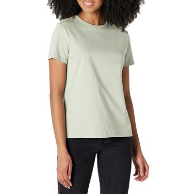Amazon Damen Kurzarm-T-Shirt mit Rundhalsausschnitt, Regular Fit aus 100 % Baumwolle, Salbeigrün, XL Amazon Damen Kurzarm-T-Shirt mit Rundhalsausschnitt, Regular Fit aus 100 % Baumwolle, Salbeigrün, XL