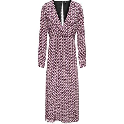 ONLY Damen Onlalma Life Poly Jen Long Dress Kleid, Magenta Purple/AOP:584 Posh, X-Small ONLY Damen Onlalma Life Poly Jen Long Dress Kleid, Magenta Purple/AOP:584 Posh, X-Small