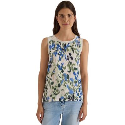 Cecil Blusentop mit Rundhals und Print Cashmere beige M Cecil Blusentop mit Rundhals und Print Cashmere beige M