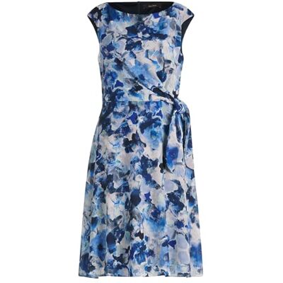 Vera Mont Damen Cocktailkleid mit Bindegürtel 38, Dunkelblau/Blau Vera Mont Damen Cocktailkleid mit Bindegürtel 38, Dunkelblau/Blau