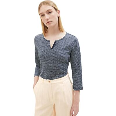 TOM TAILOR Damen T-Shirt mit 3/4-Arm & Muster TOM TAILOR Damen T-Shirt mit 3/4-Arm & Muster