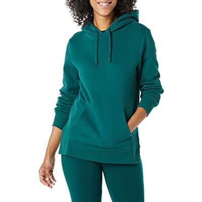 Amazon Damen French Terry Kapuzen-Tunika-Sweatshirt, Dunkelgrün, Größe XL Amazon Damen French Terry Kapuzen-Tunika-Sweatshirt, Dunkelgrün, Größe XL