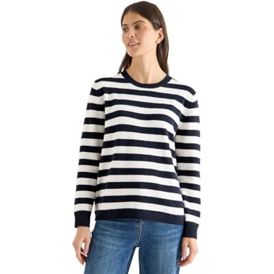Cecil Gestreifter Melange Pullover urban Dark Blue L Cecil Gestreifter Melange Pullover urban Dark Blue L